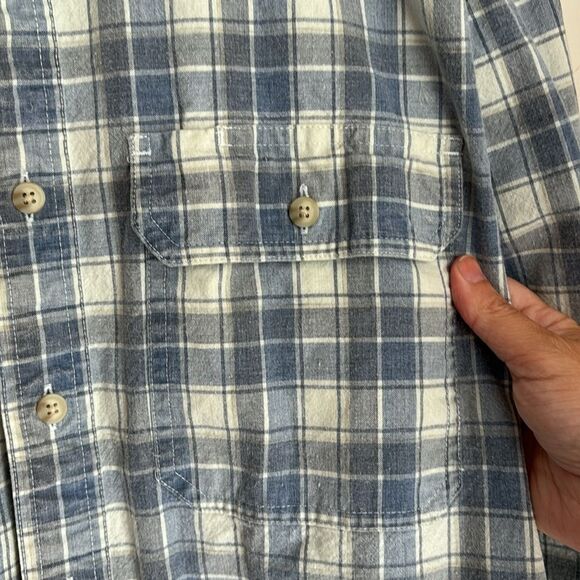 L.L Bean Men’s traditional fit plaid casual button down white blue size LG Tall - Picture 4 of 7